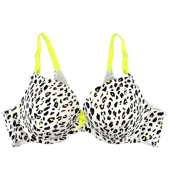 Torrid Curves 360 Back Smoothing Push-Up Plunge Bra 42C Leopard Print Yellow NEW - Picture 10 of 11